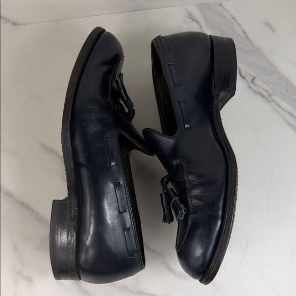 Vintage FootJoy Men’s Leather Tassel Loafers Navy Blue Slip-On Dress 8 D main image 9